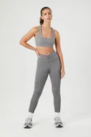 Women's Scoop-Neck Racerback Sports Bra in Dark Grey Medium