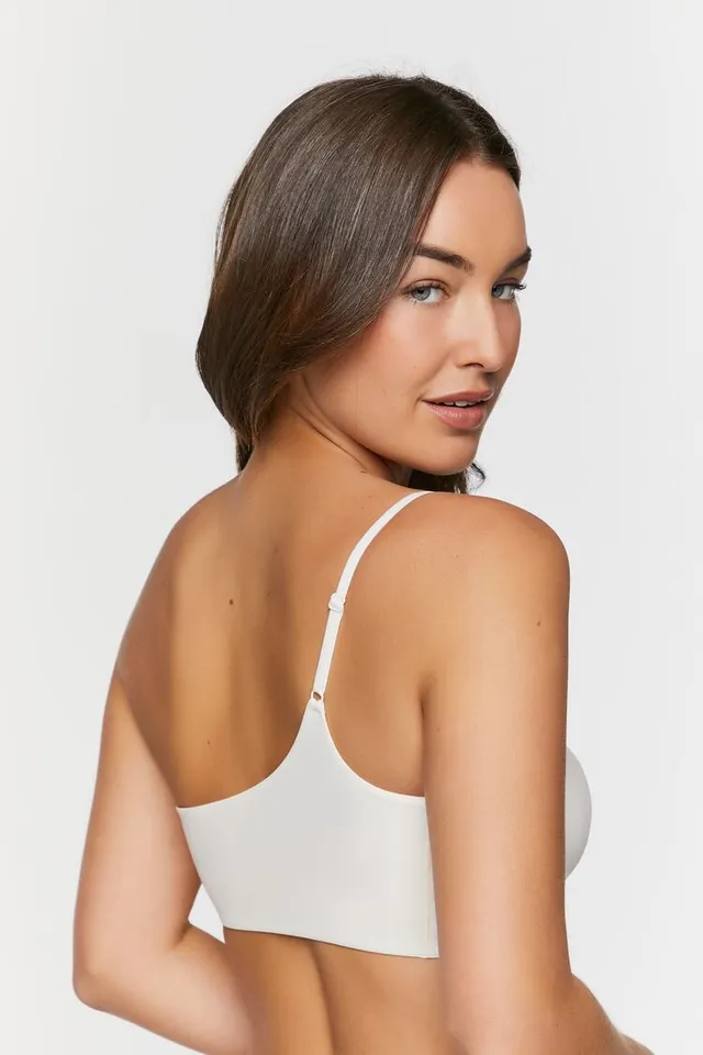 Forever 21 Women's One-Shoulder Cami Bralette in Vanilla, XL