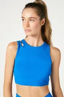 Women's Cutout Ribbed Knit Sports Bra