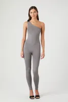 Women's Contour One-Shoulder Jumpsuit in Charcoal Medium