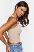 Women's Ribbed Knit Racerback Crop Top