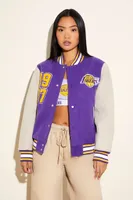 Women's Los Angeles Lakers Letterman Jacket Purple/Cream