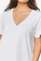 Women's V-Neck Short-Sleeve T-Shirt in White Small