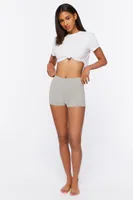 Women's Seamless Boyshort Panties in Heather Grey Medium