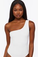 Women's Ribbed One-Shoulder Bodysuit Ivory