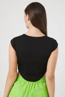 Women's Corset Crop Top in Black Small