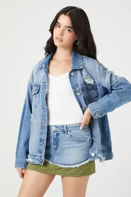 Women's Reworked Denim Mini Skirt in Denim Medium