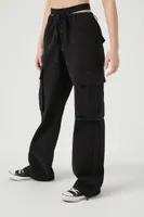 Women's Baggy Cutout Cargo Pants in Black Small