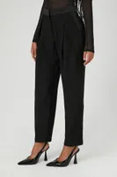 Women's High-Rise Ankle Trousers in Black, XS