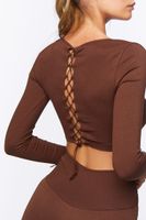 Women's Active Seamless Crisscross Crop Top Turkish Coffee