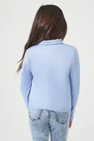 Girls Long-Sleeve Shirt (Kids) in Blue, 5/6