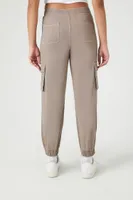 Women's Twill High-Rise Lanyard Joggers in Grey Medium