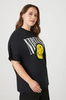 Women's Nirvana Oversized Graphic T-Shirt in Charcoal, Size 2X