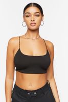 Women's Ponte Knit Cropped Cami in Black Medium