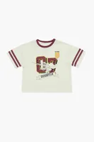 Girls Quidditch Graphic Ringer T-Shirt (Kids) in White, 9/10