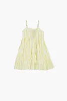 Girls Linen-Blend Striped Dress (Kids) in Yellow, 11/12