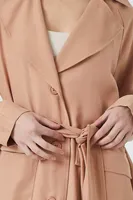 Women's Tie-Front Trench Coat in Camel Small