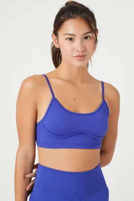 Women's Active Seamless Scoop-Neck Sports Bra in Blue Jewel Medium