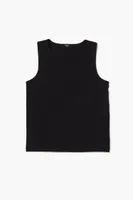 Kids Organically Grown Cotton Tank Top (Girls + Boys) in Black, 11/12