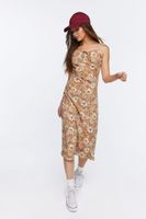 Women's Floral Print Cami Midi Dress Yellow