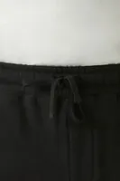 Men Drawstring Cotton-Blend Shorts in Black Large
