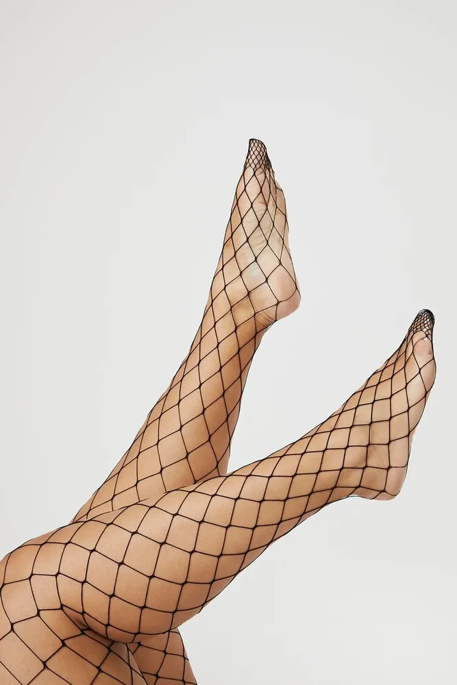 Sheer Fishnet Tights in Black