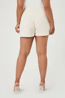 Women's Crinkled Cotton Skort in Beige, 3X