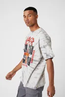 Men Tie-Dye Slayer Graphic Tee in Grey Small