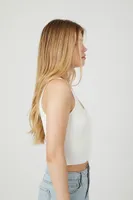 Women's Sweater-Knit Button-Front Crop Top