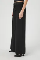 Women's Wide-Leg Ankle Trousers in Black Small