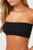 Women's Seamless Ribbed Bralette in Black Large