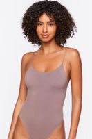 Women's Seamless Cutout Cami Bodysuit in Deep Taupe Medium