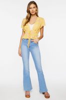 Women's Plunging Floral Print Top in Yellow Small