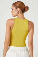 Women's Cropped Tank Top in Olivine Small