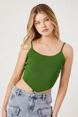 Women's Sweater-Knit Cropped Cami Avocado