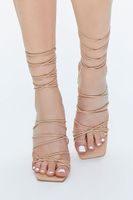 Women's Lace-Up Stiletto Heels in Nude, 10