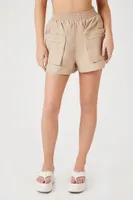 Women's Patch-Pocket Pull-On Shorts in Tan Medium