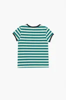 Girls Slytherin Striped Ringer T-Shirt (Kids) in Green, 11/12