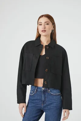 Women's Boxy Drop-Sleeve Jacket in Black Medium