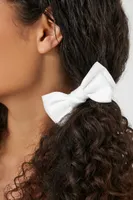 Bow Hair Clip Set in White