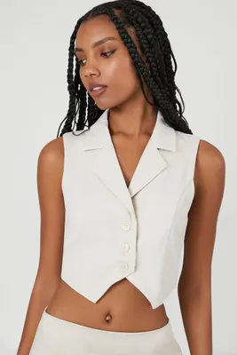 Women's Notched Lapel Cropped Vest