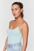 Women's Seamless Ribbed Bodysuit in Powder Blue Large