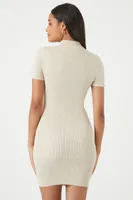 Women's Ribbed Cutout Bodycon Mini Dress in Birch Large