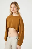 Women's Cropped Drop-Sleeve Top in Cigar Small