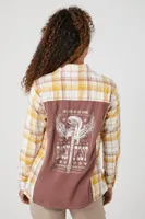 Women's Rock Fest Flannel Shirt in Yellow Large