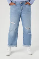 Women's Stretch-Denim Boyfriend Jeans in Light Denim, 12