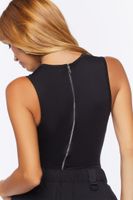 Women's Sleeveless Mesh Bodysuit in Black Small