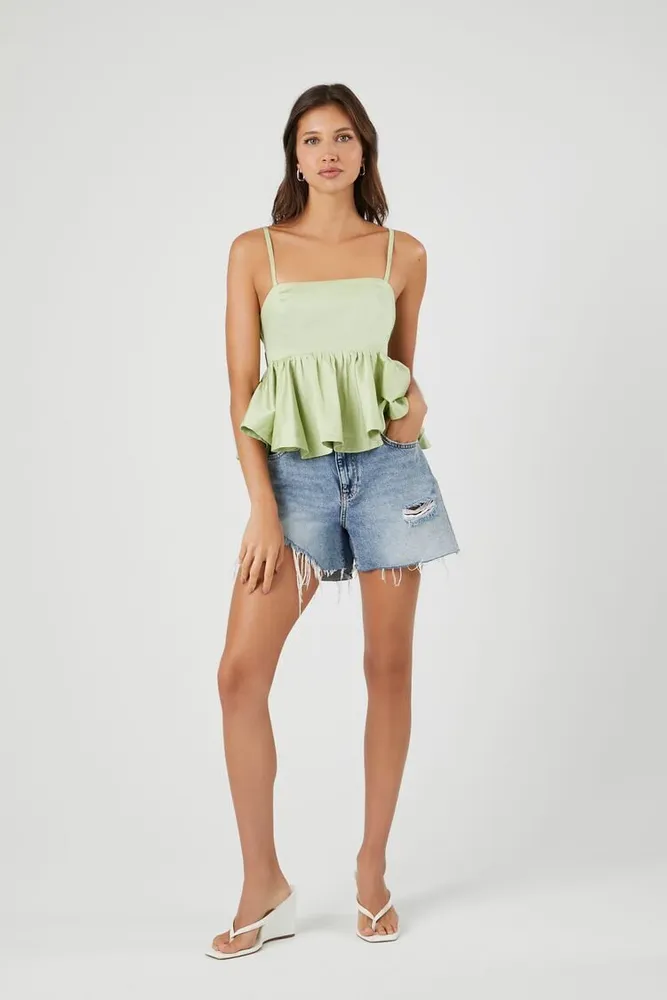 Women's Strappy Flounce Cami Pistachio