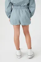 Girls Paperbag Shorts (Kids) in Teal, 9/10