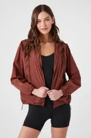 Women's Hooded Windbreaker Jacket in Brown Small